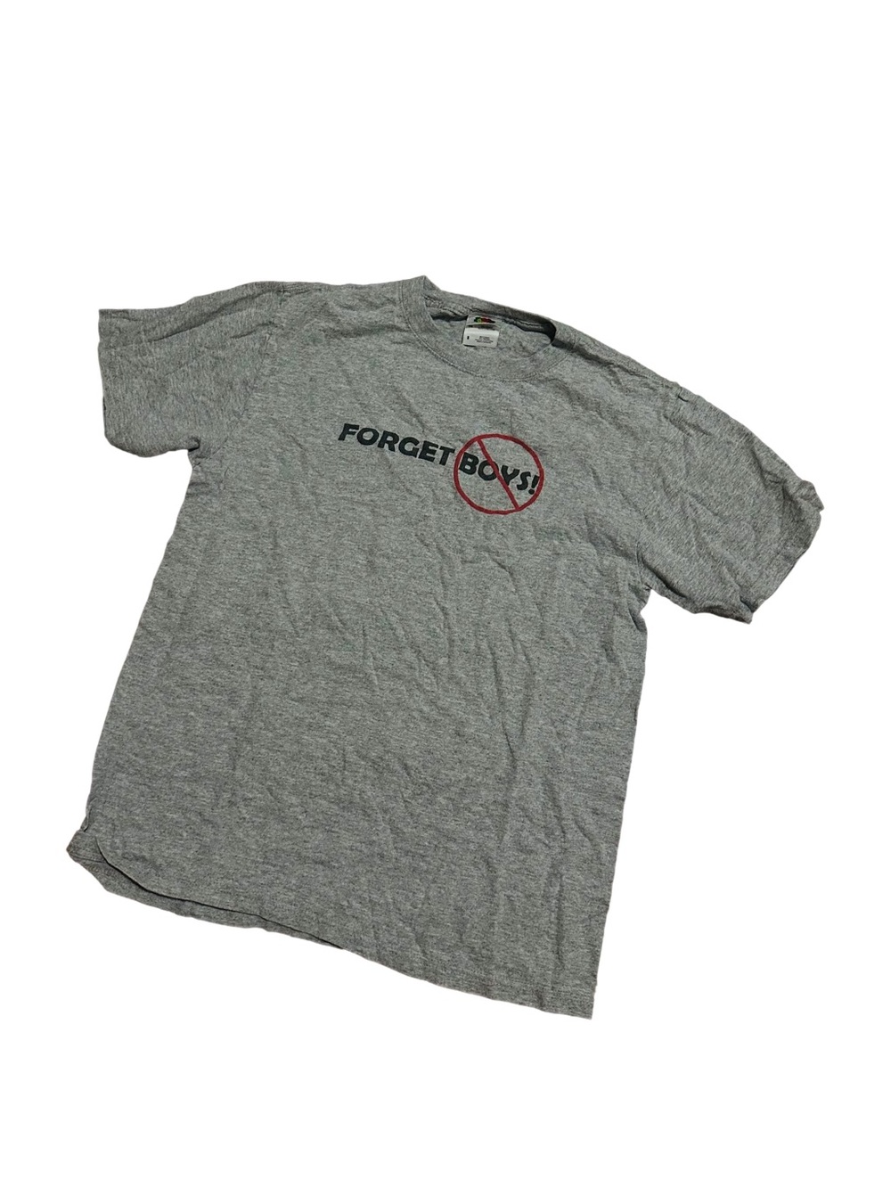 Fruit of the Loom Gray Graphic Tee with Red Accent